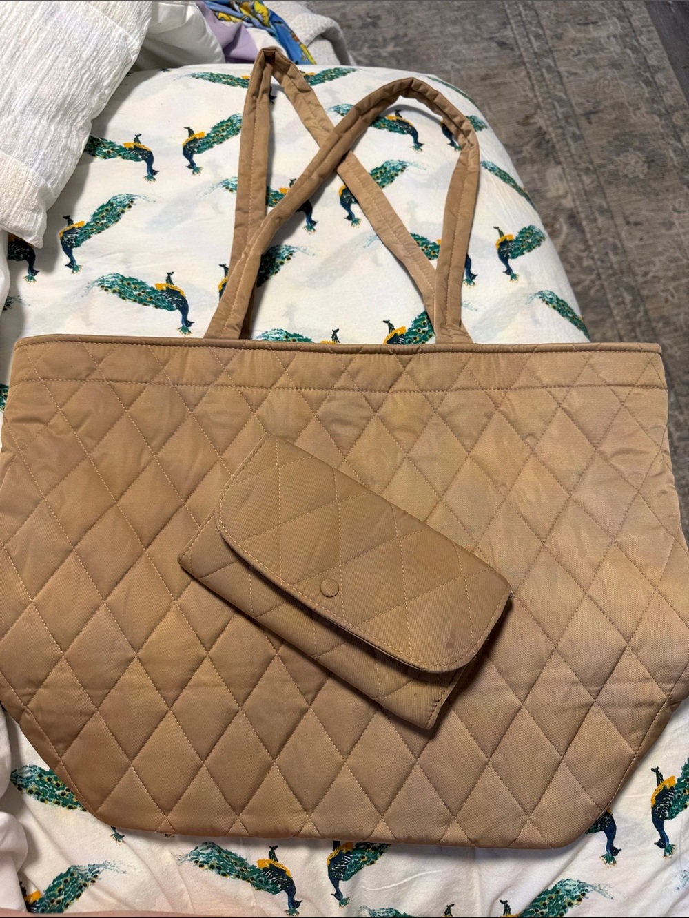 Vera Bradley Quilted Tiger Eye Tote with Matching Wallet